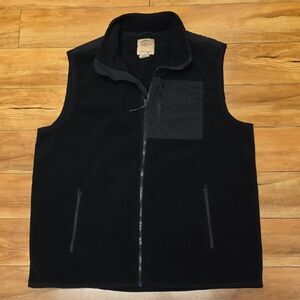 Telluride Clothing Company XL Mens Black Full Zip Fleece Vest Jacket With Pocket